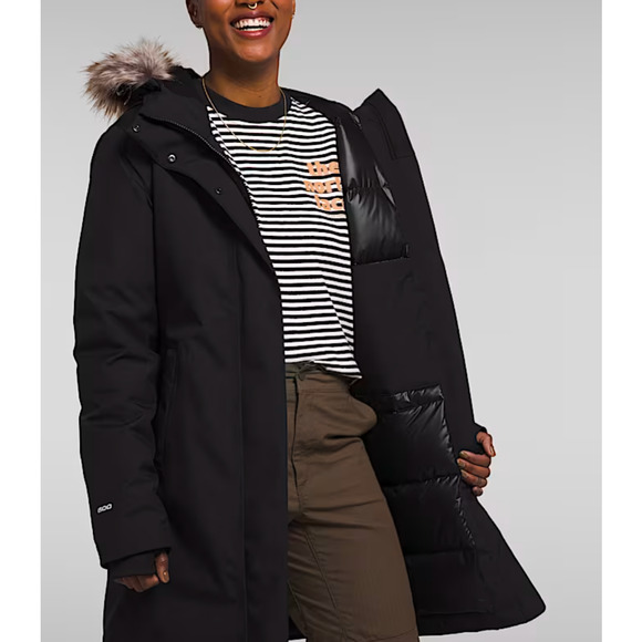 The North Face Arctic Down Parka Black M | Waterproof Winter Coat Faux Fur Hood - Picture 2 of 6